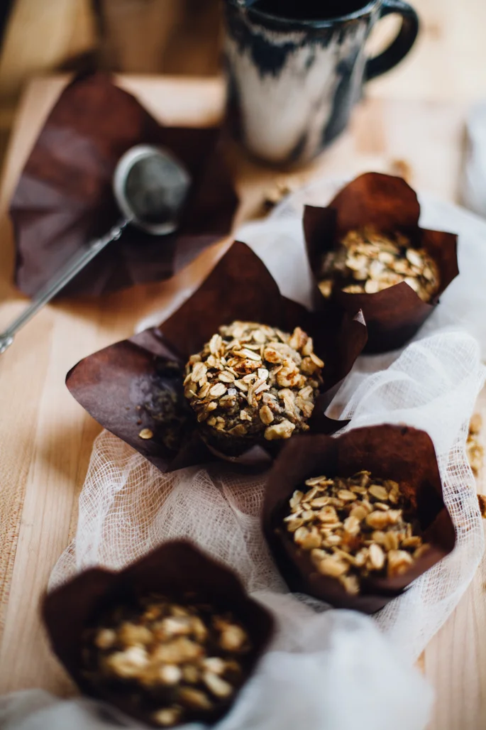 Blueberry Muffins w/ Oat Streusel (Vegan, Gluten Free)