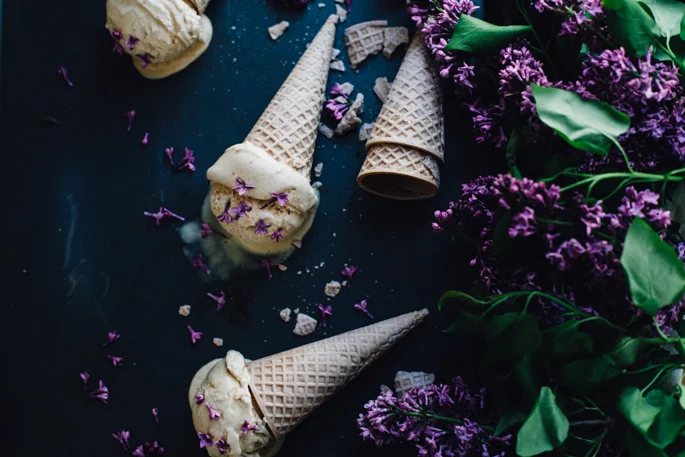 Lilac Lemon Grapefruit Sherbet & an Edible Flower Virtual Potluck!