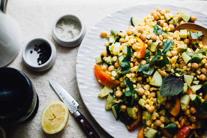 Spicy Basil & Sweet Corn Summer Succotash