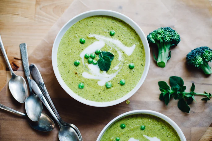 Spring Pea & Broccoli Cashew Creamy Soup (Vegan, Gluten Free)