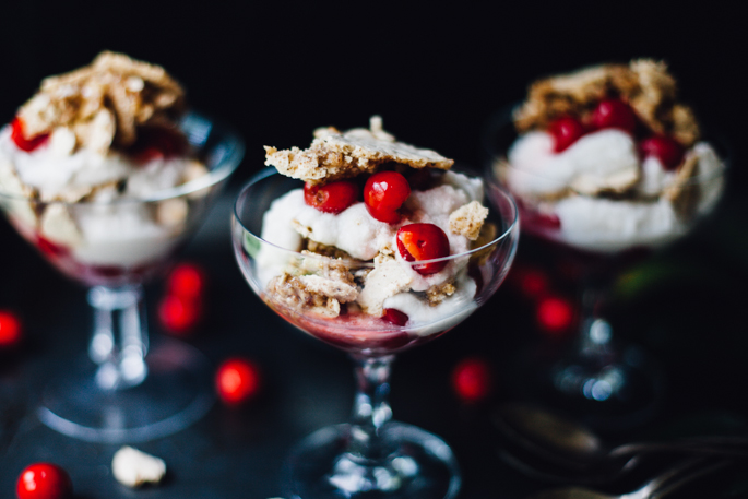 Sour Cherry & Hazelnut Eton Mess (or What To Do with Failed Meringues)