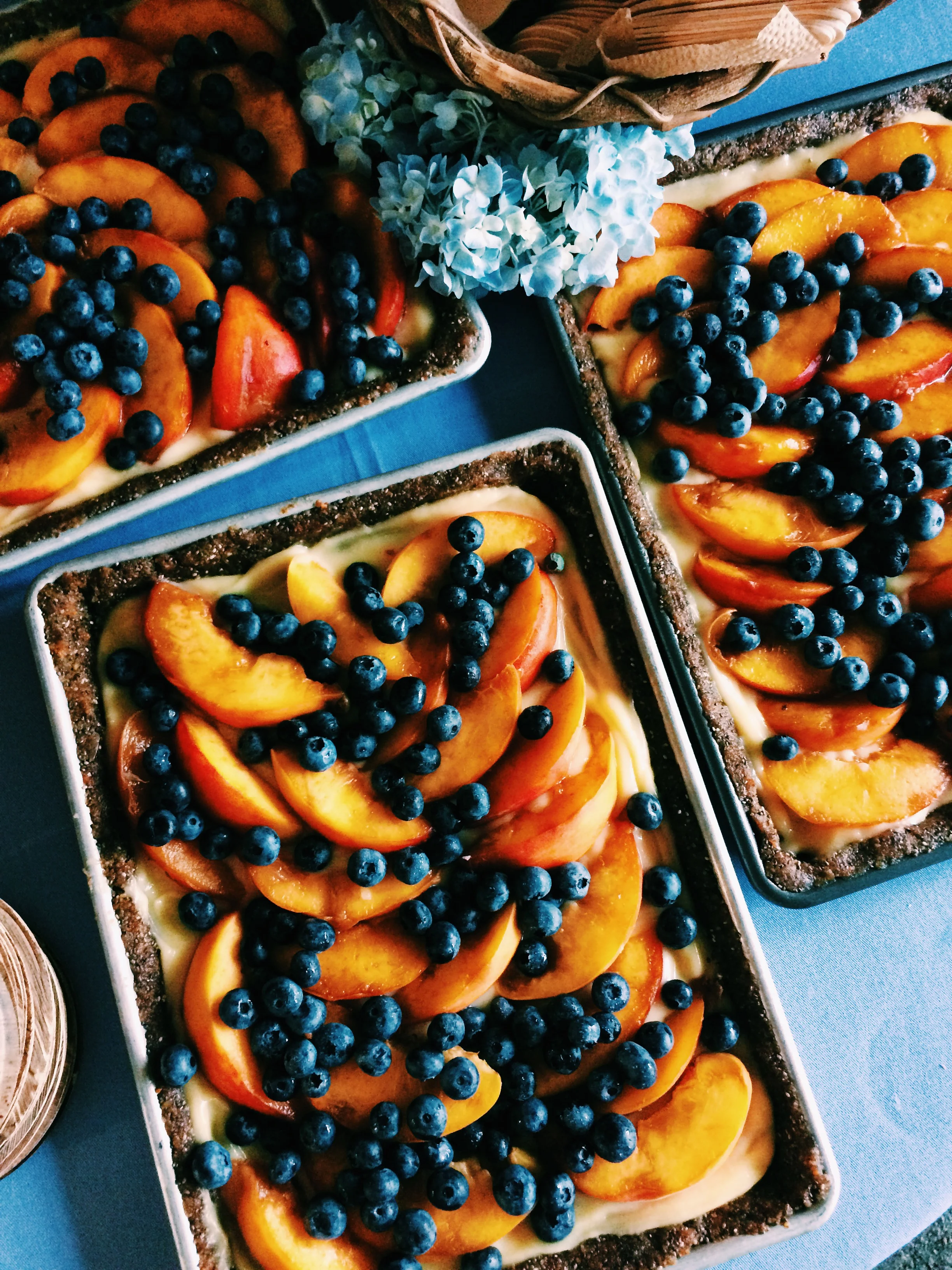 Wedding Cake + Summer Dream Lemon Curd, Blueberry & Peach Tart (Gluten Free, Dairy Free Option)