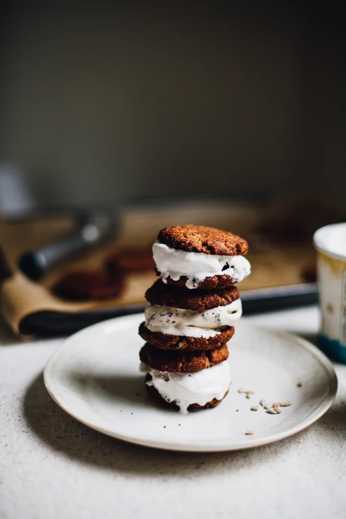 Grain Free Sunflower Snickerdoodle Ice Cream Sandwiches