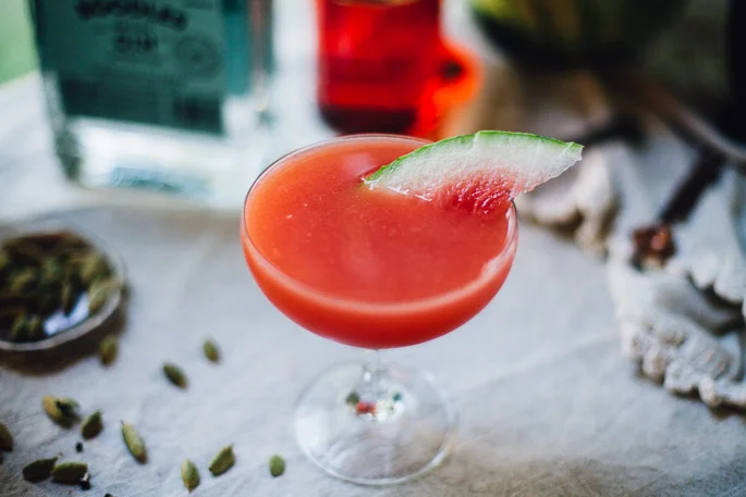 The Sugar Hollow | Watermelon Gin Cocktail with Cardamom and Lime | #Drinkthesummer
