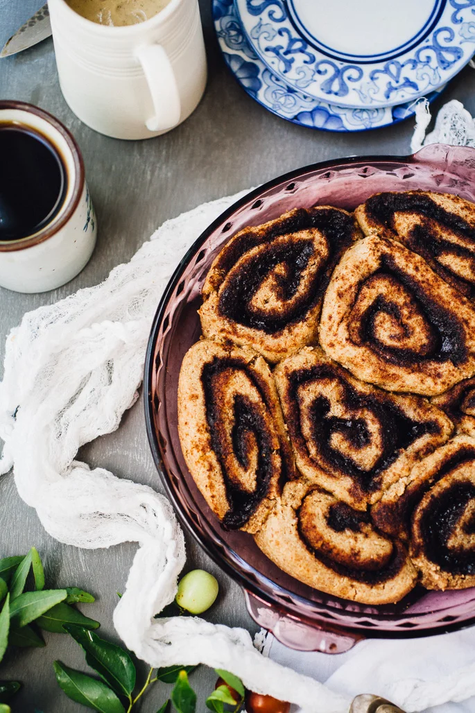Gluten Free Vegan Cinnamon Rolls with Hemp Cashew "Cream Cheese" Frosting