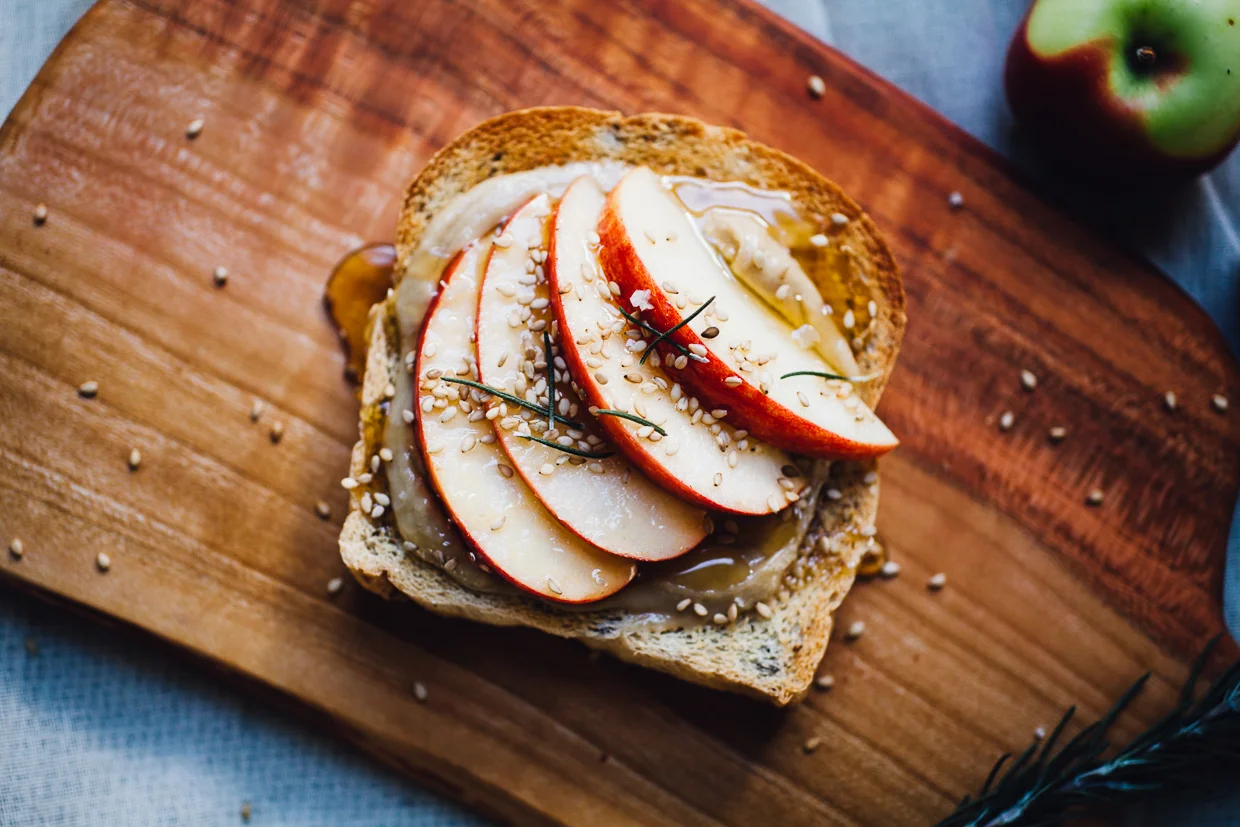 Simple Sundays: Tahini Honey Toast with Apple, Rosemary and Salt
