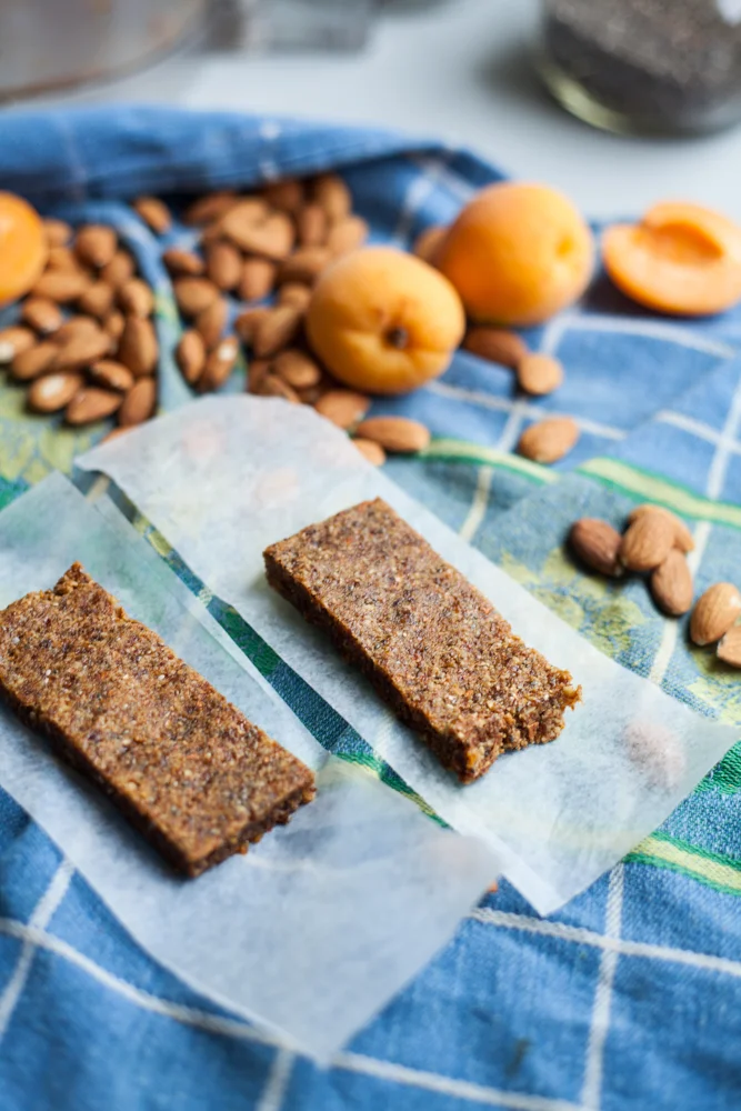 Five Ingredient Almond Apricot Chia Power Bars (Vegan, Gluten Free)