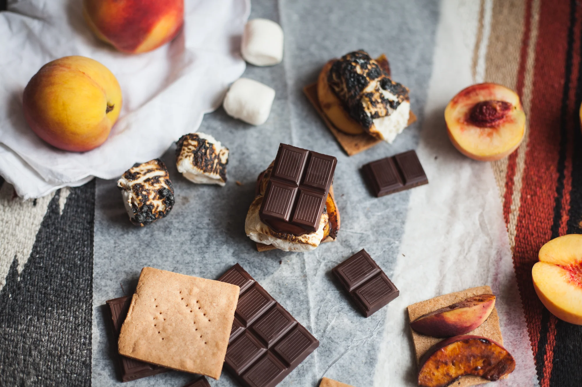 S'meaches (S'mores + Peaches) with Homemade Gluten Free Graham Crackers