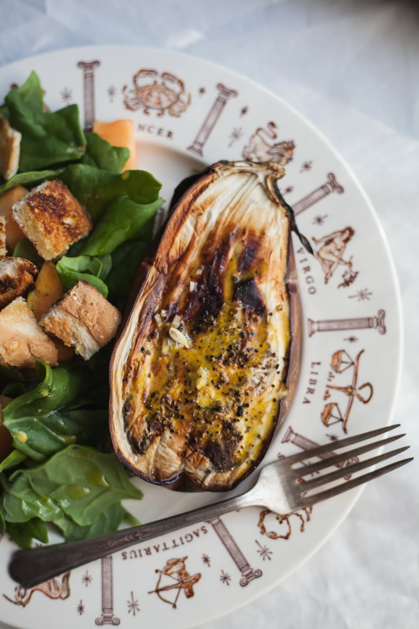 Roasted Eggplant w/ Turmeric Yogurt Sauce