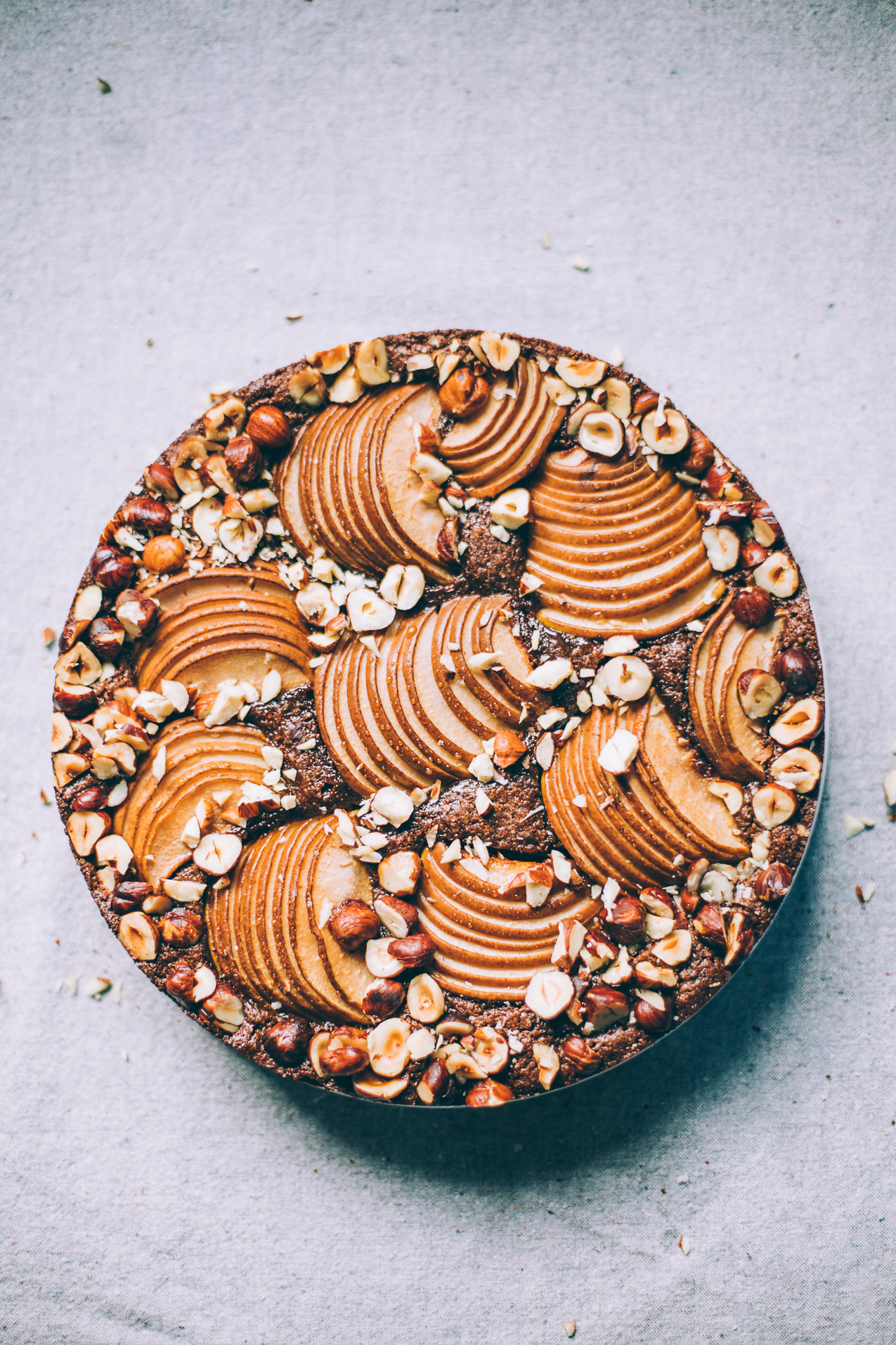 Flourless Chocolate Olive Oil Cake with Cardamom, Pears and Hazelnuts — Will Frolic for Food