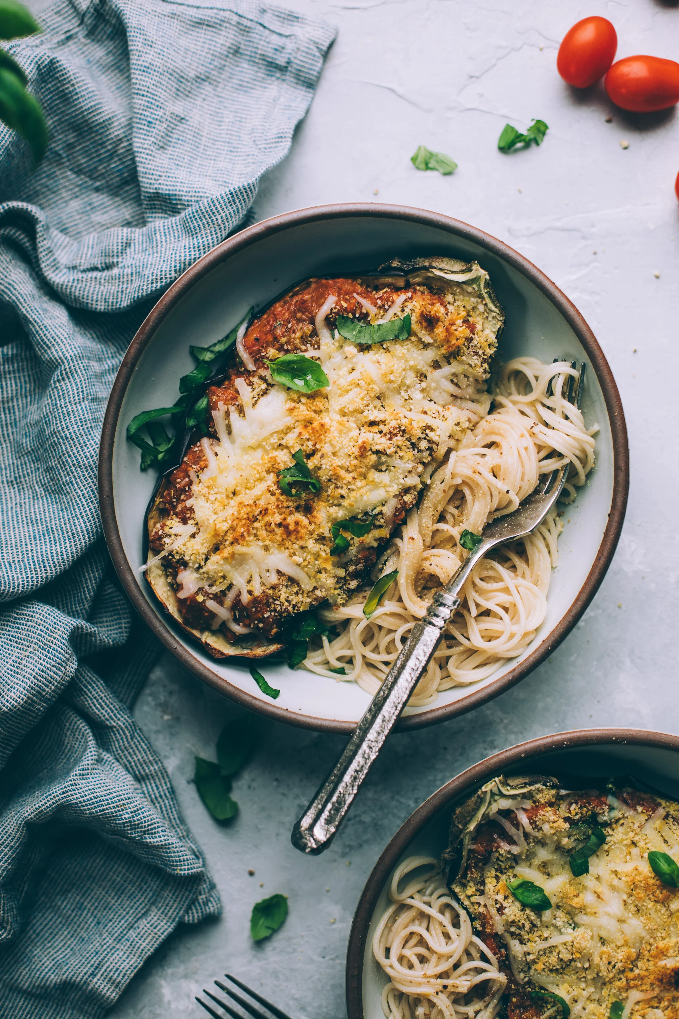 Stuffed Vegan Eggplant Parmesan Gluten Free Will Frolic For Food Traditionally, the eggplant is fried in eggplant parmesan recipes. stuffed vegan eggplant parmesan gluten