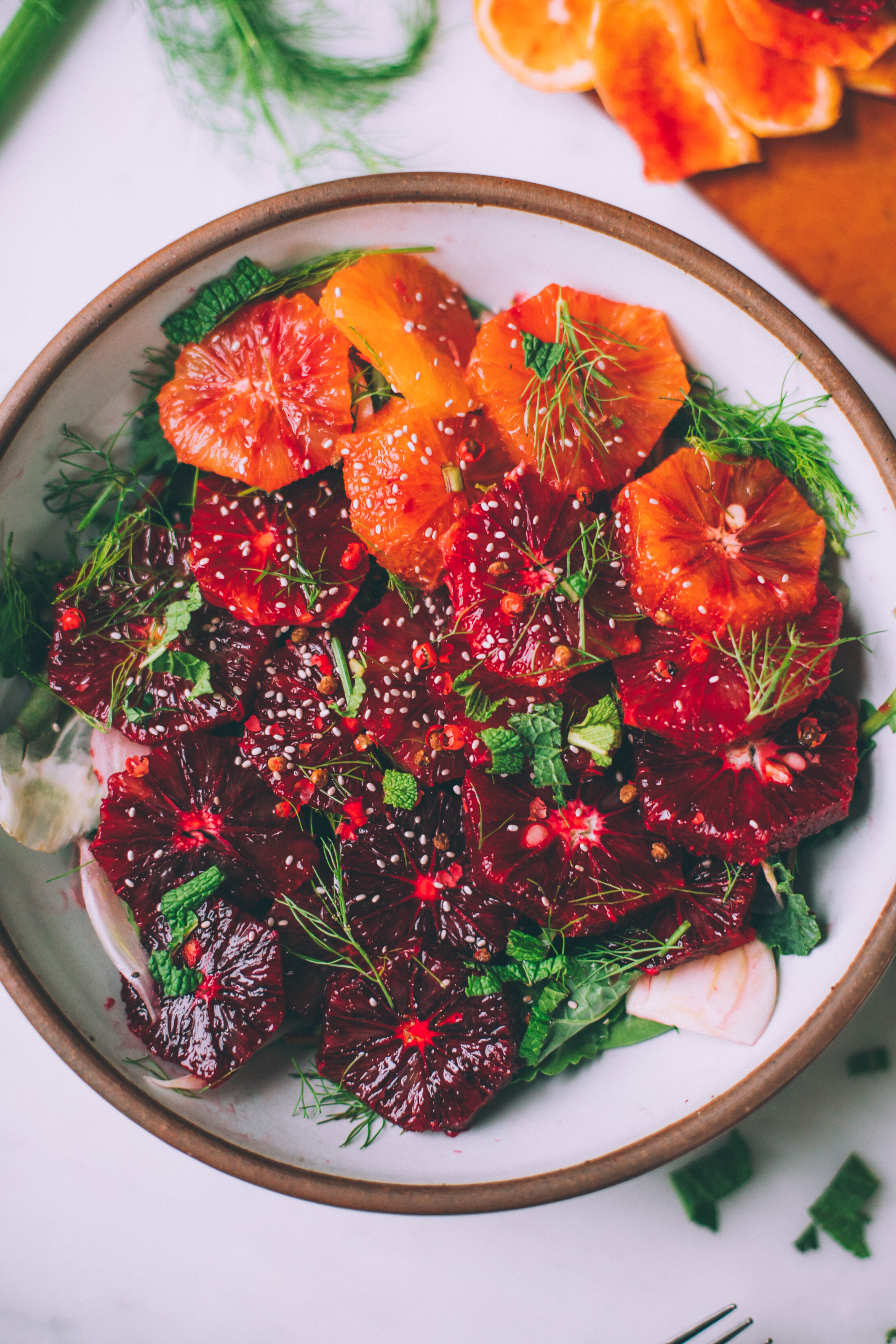 Blood Orange Fennel Salad with Toasted Sesame Oil and Mint — Will ...