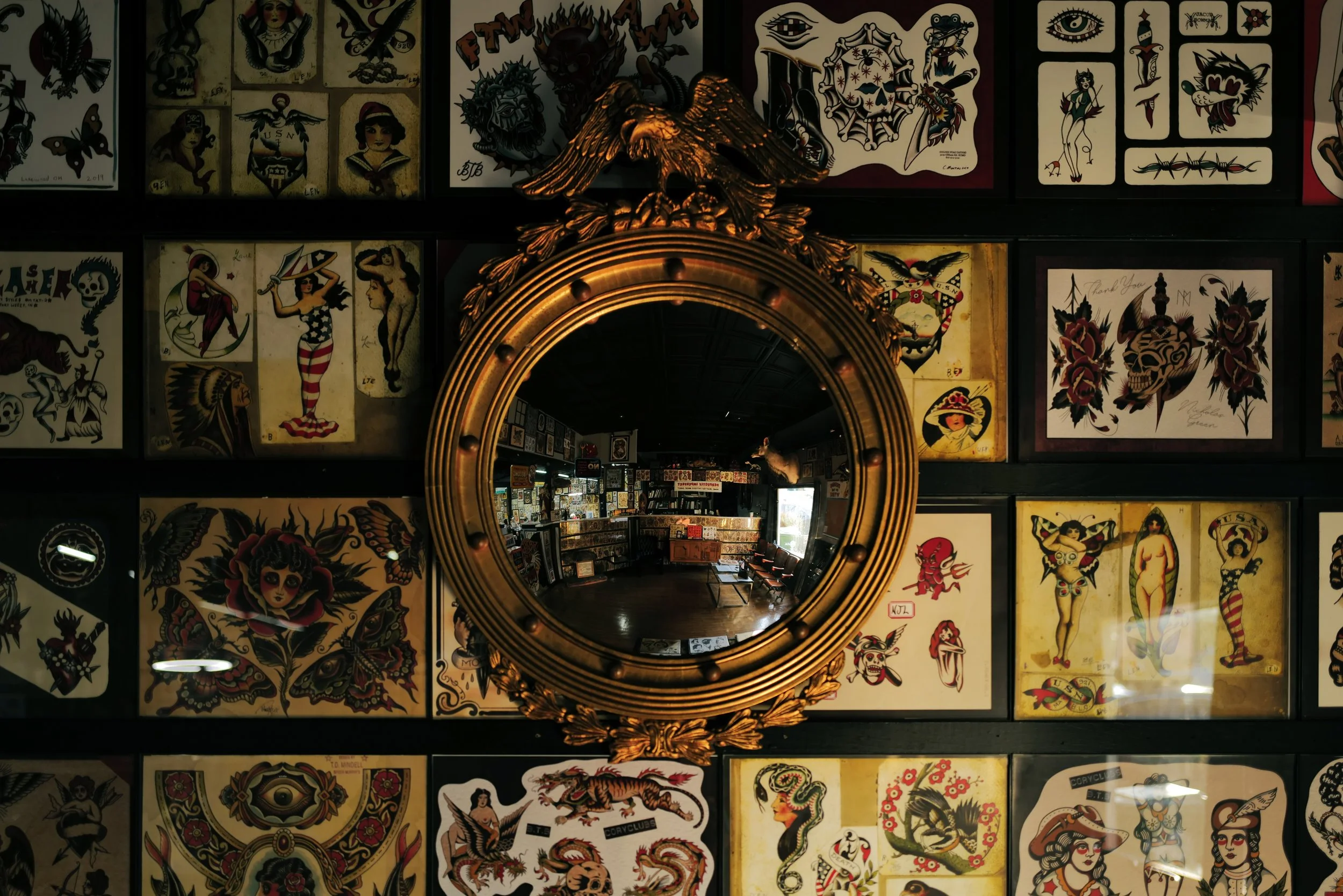 Picture of best atlanta tattoo shop with traditional flash