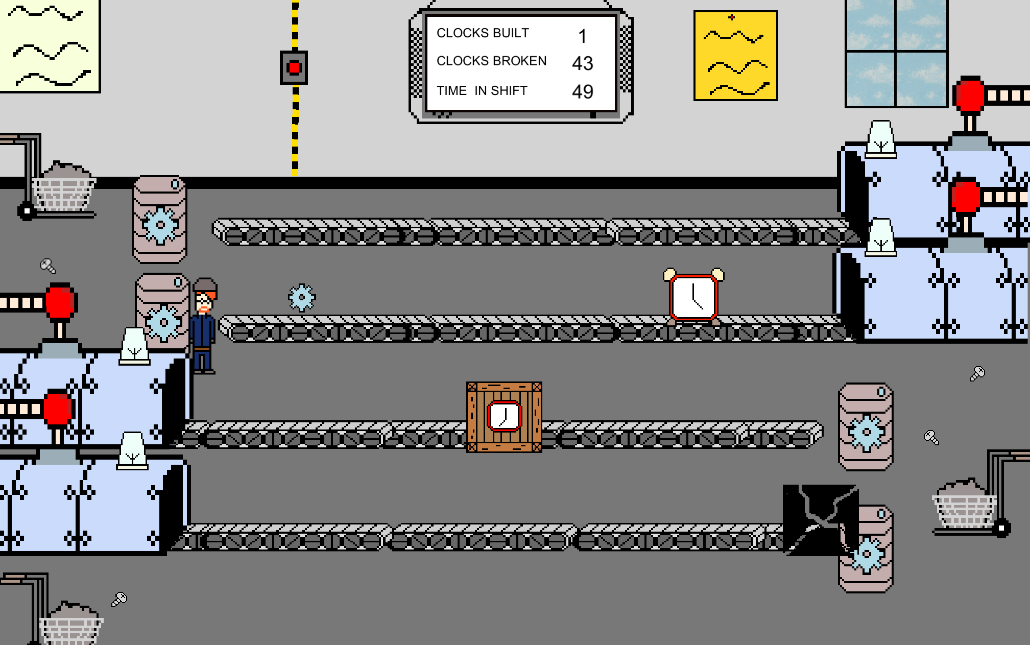 A screenshot of the second level set in a factory.