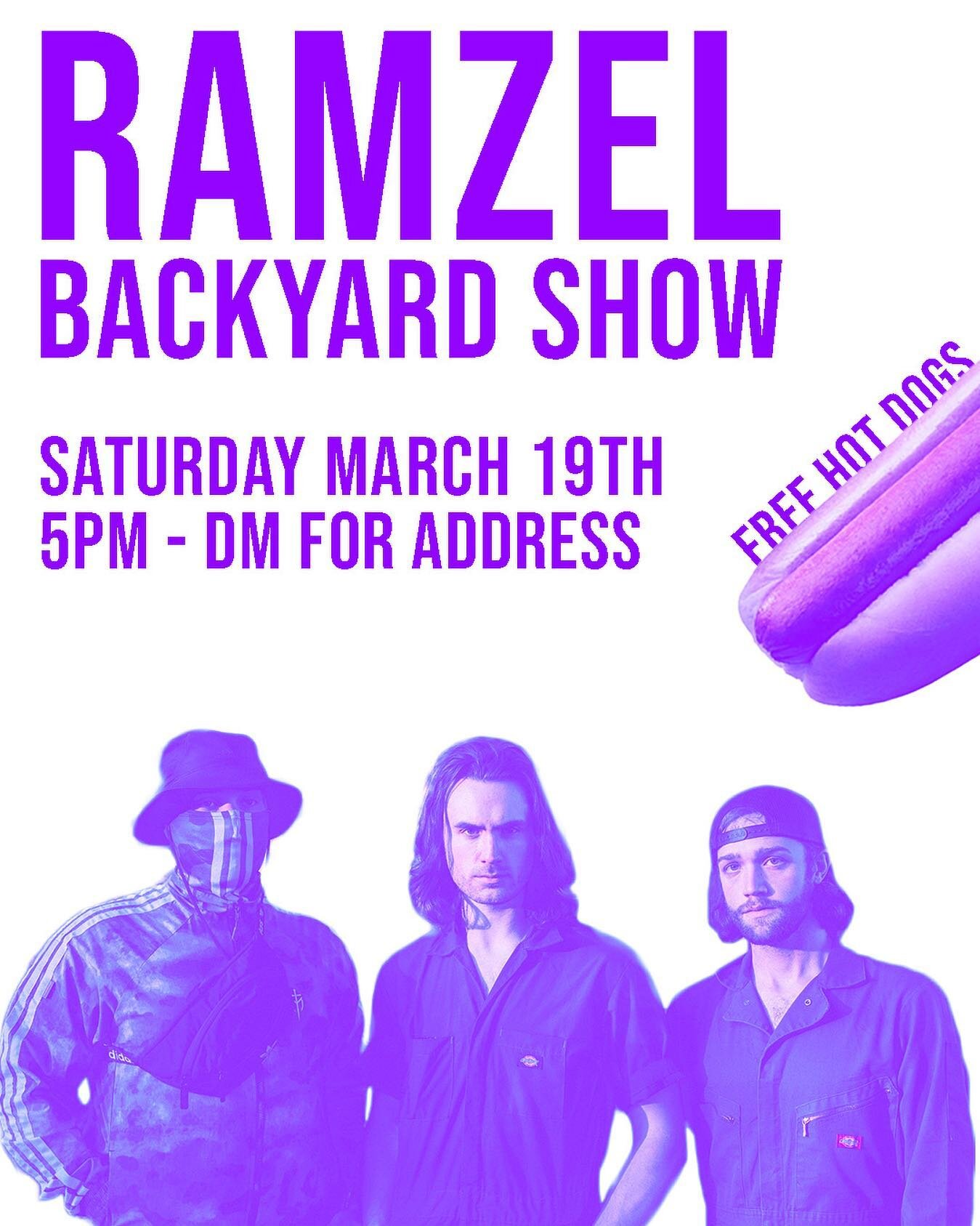 The Official Unofficial SXSW Ramzel Backyard Show is THIS SATURDAY at 5pm! New songs, hot dogs, and nothing but good vibes. ⁣Bring some friends and let&rsquo;s celebrate life!
⁣
As a wise man once said, ⁣
⁣
&ldquo;Come hungry, leave happy.&rdquo;