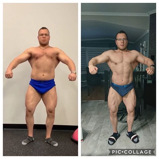 3 mois de transformation de mon client @jeanfred_fortin 🔥 malheureusement la comp&eacute;tition est report&eacute; mais nous continuons &agrave; travailler fort pour am&eacute;liorer la shape pour le futur 💪 fier de toi .
.
.

bodybuilder #bodybuil