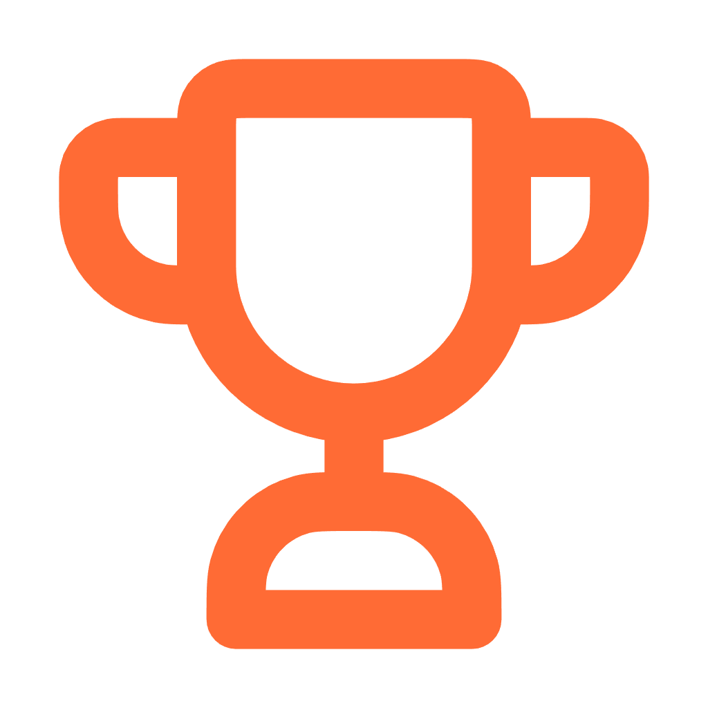 Icône d'un trophée orange stylisé.