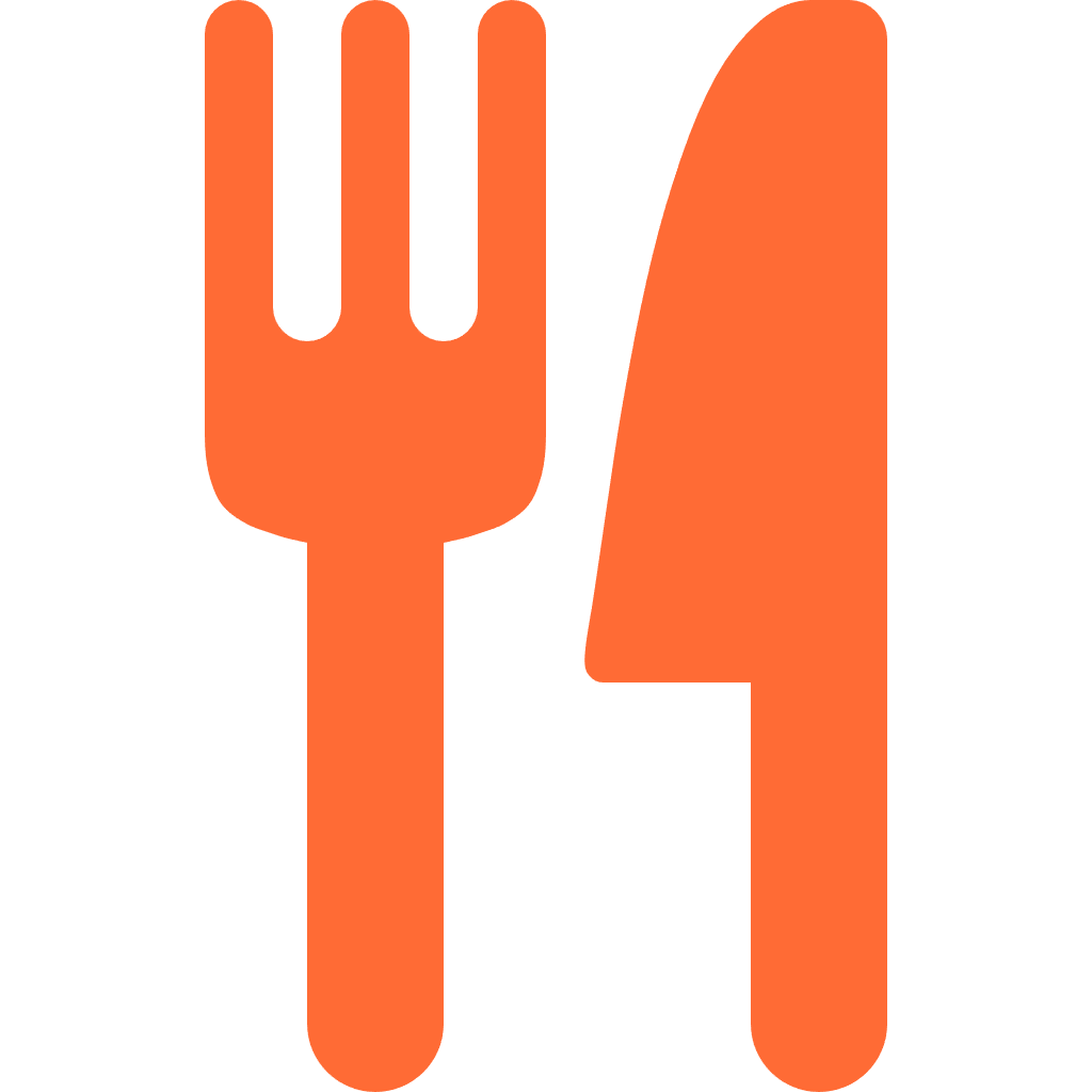 Un dessin minimaliste d'un chien stylisé en orange et noir.