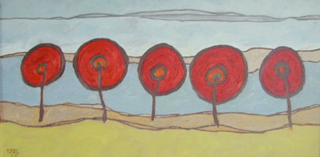 FIVE RED TREES