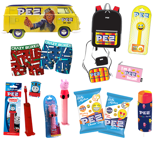 PEZ’s playful style has inspired partners to create innovative PEZ products, from candy and ice cream to figurines, trucks, toys and toothbrushes.