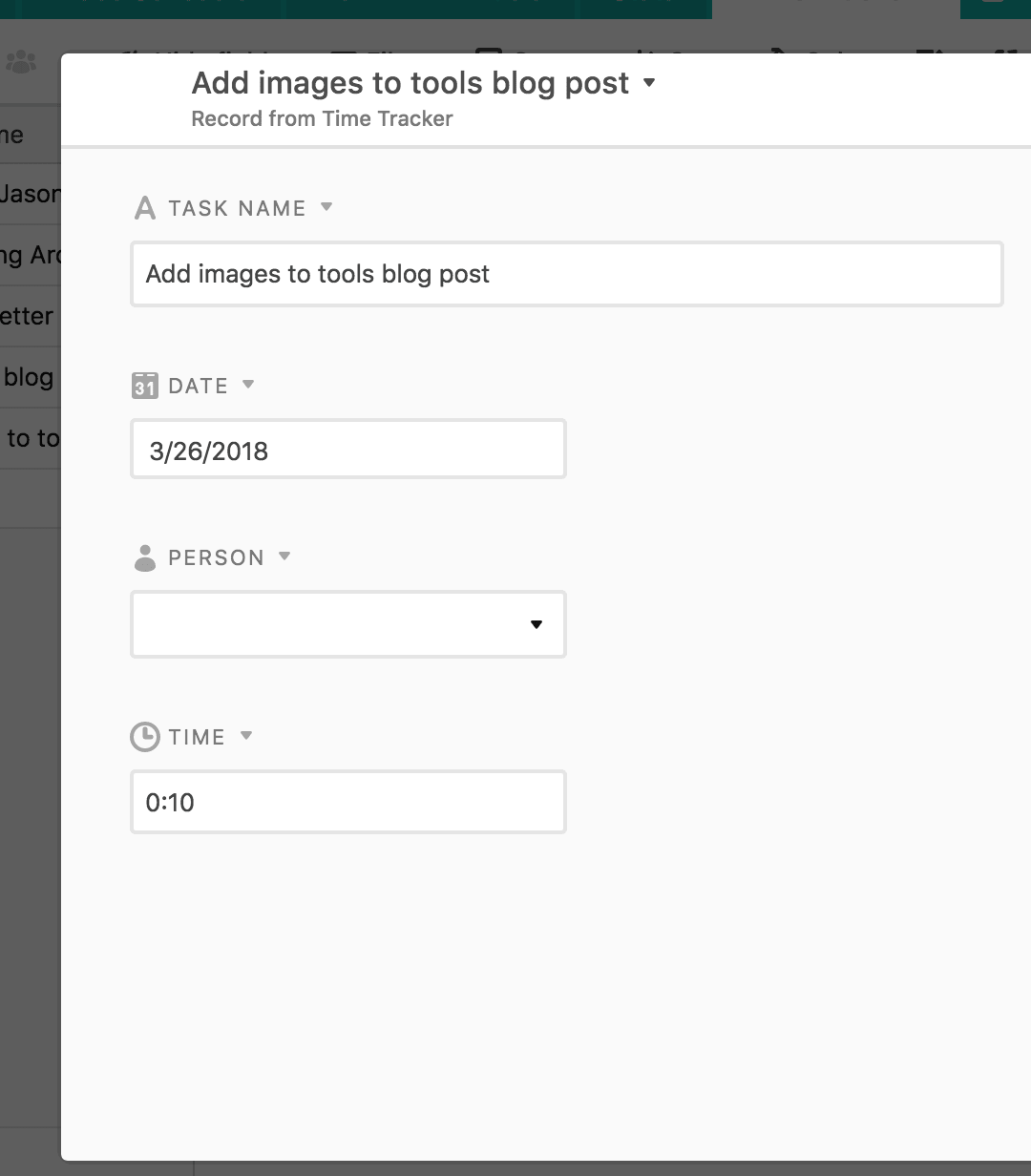 Enter your task details and the date...