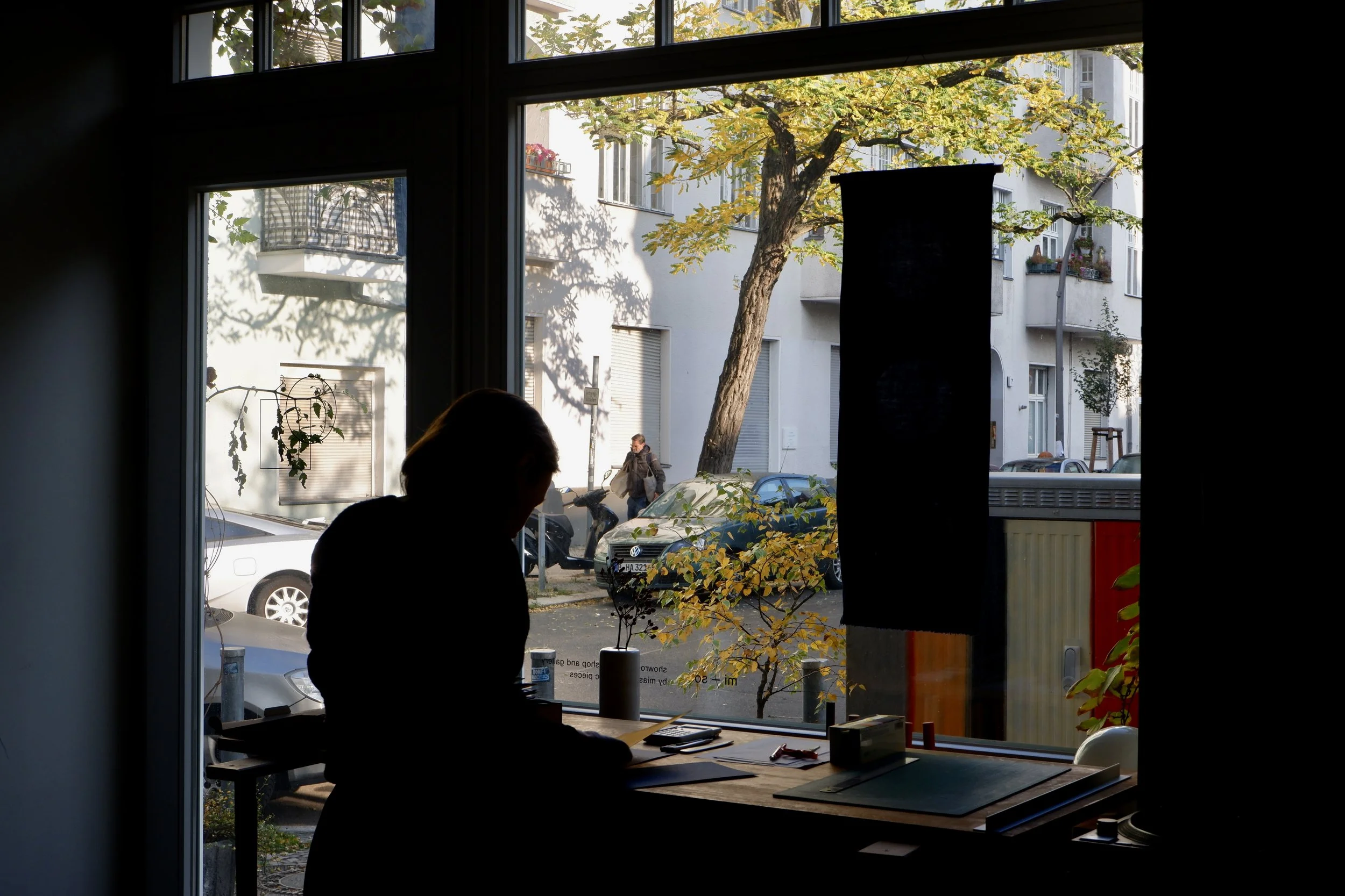  Monique working in the shop window 