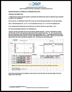 installation and handling instructions