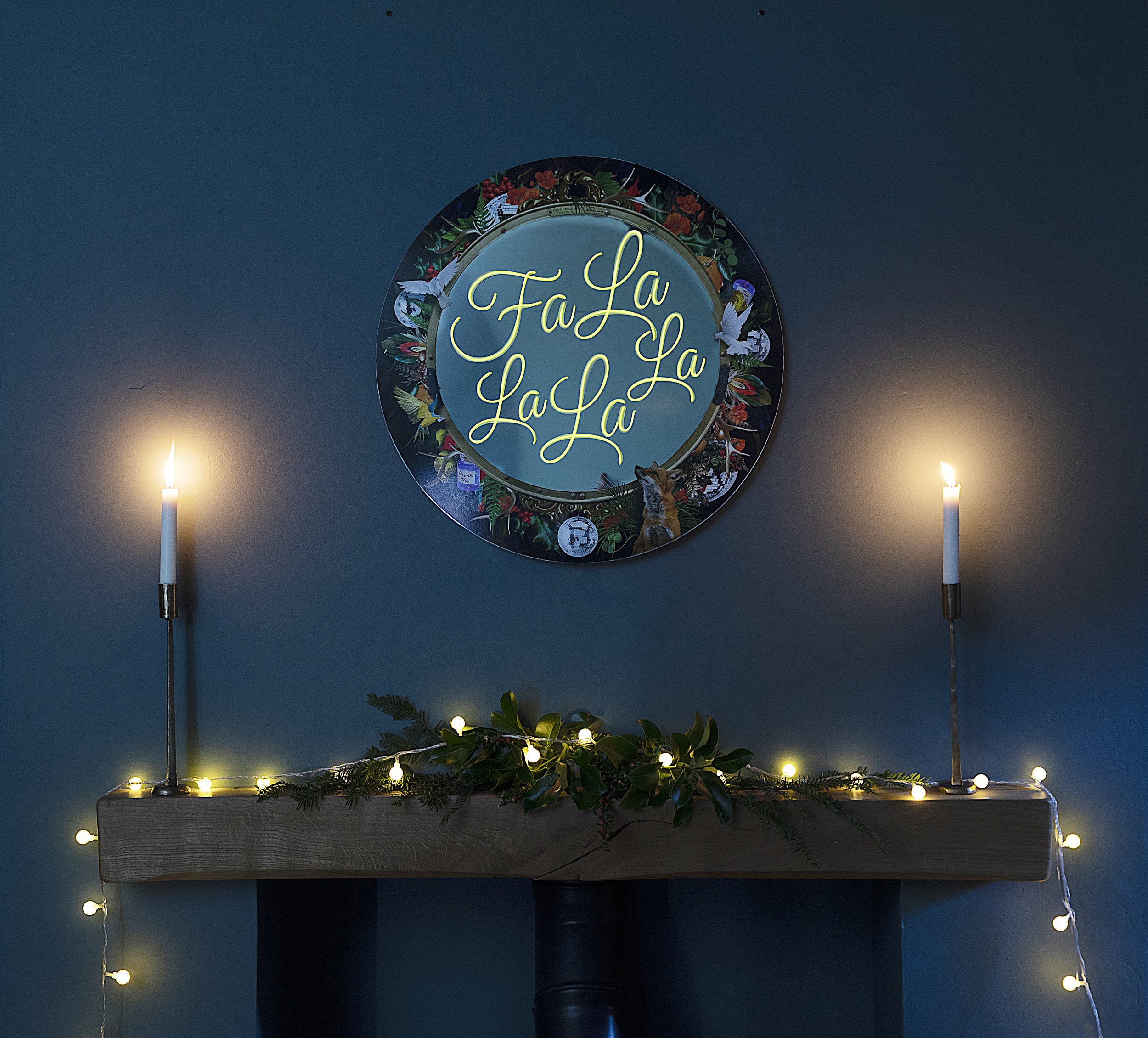 Fa la la la EL neon christmas wreath