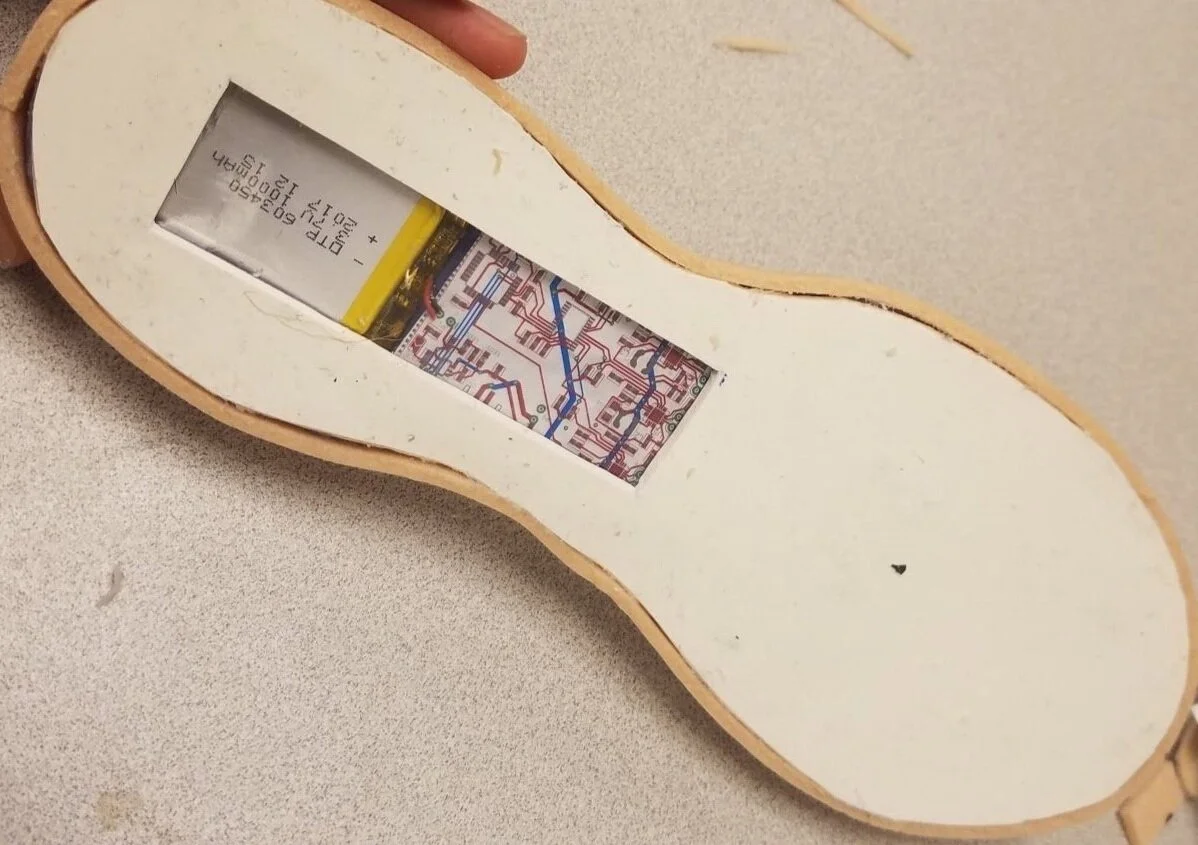 Bottom of finished insole with rubber bottom