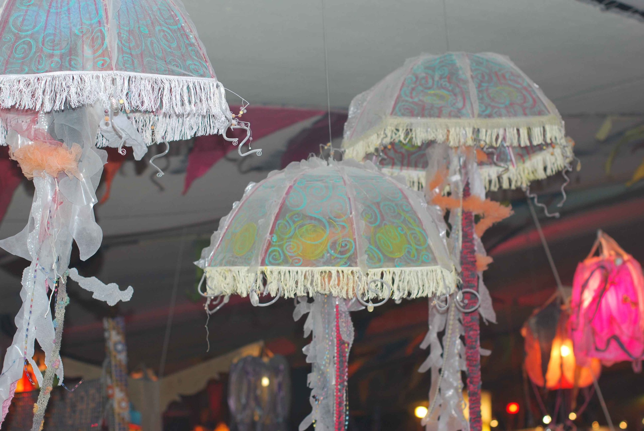 Jellyfish at Burning Man - main tent