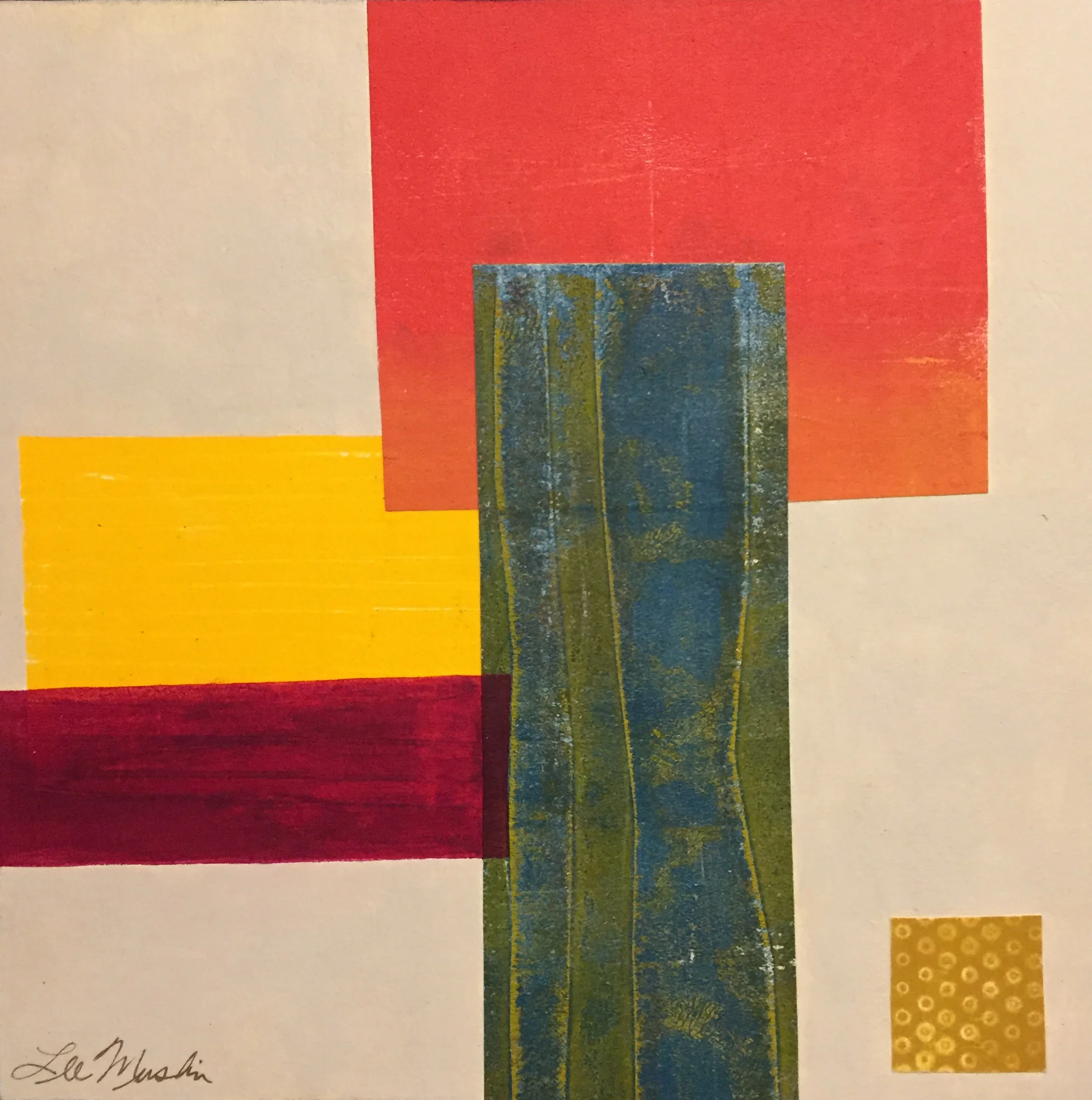 Grid Pattern 11 , Acrylic on paper, 8 x 8 in. Sold to a Private Collector