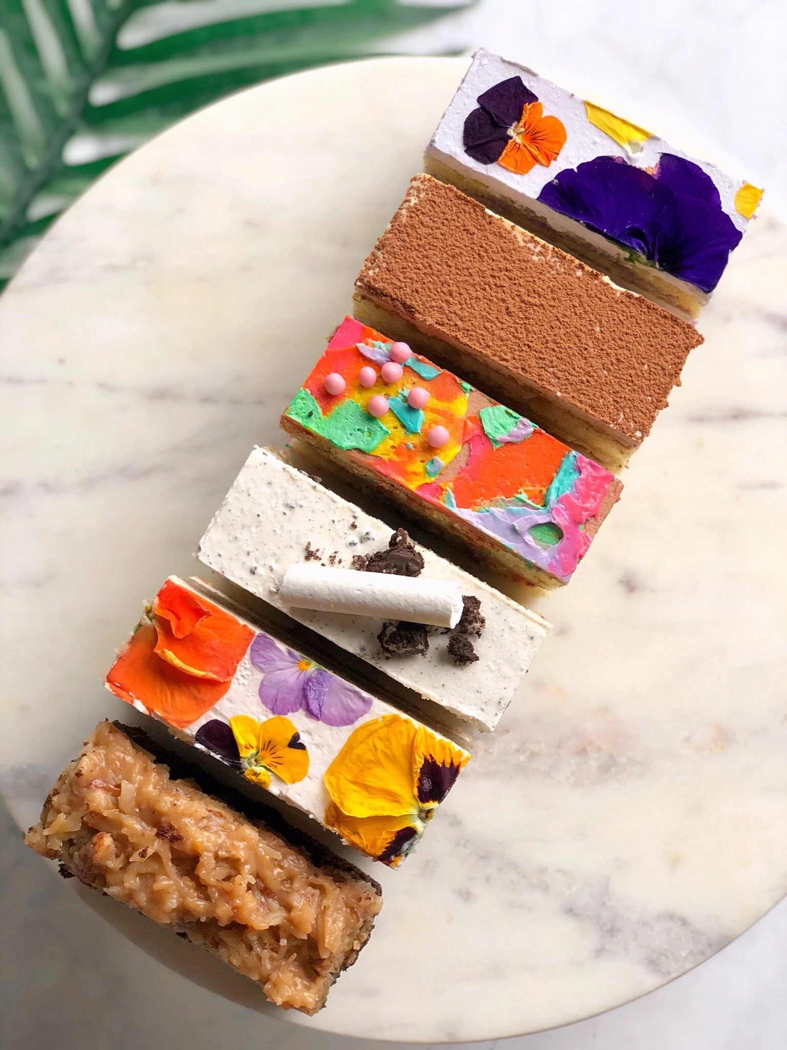 Assortment of different flavored cake bars