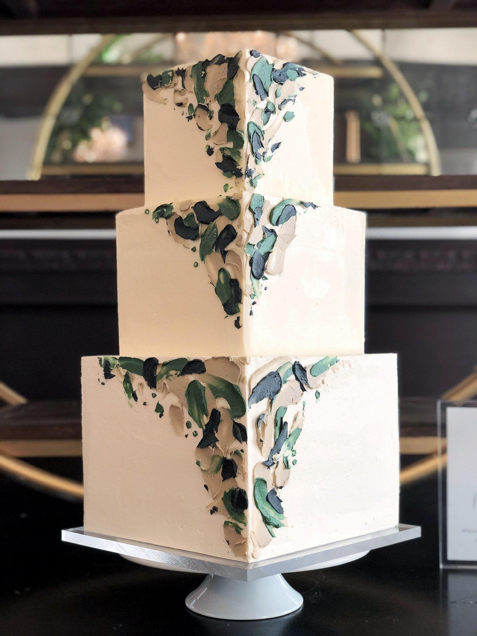 3-Tier Cake with paint design on the outside