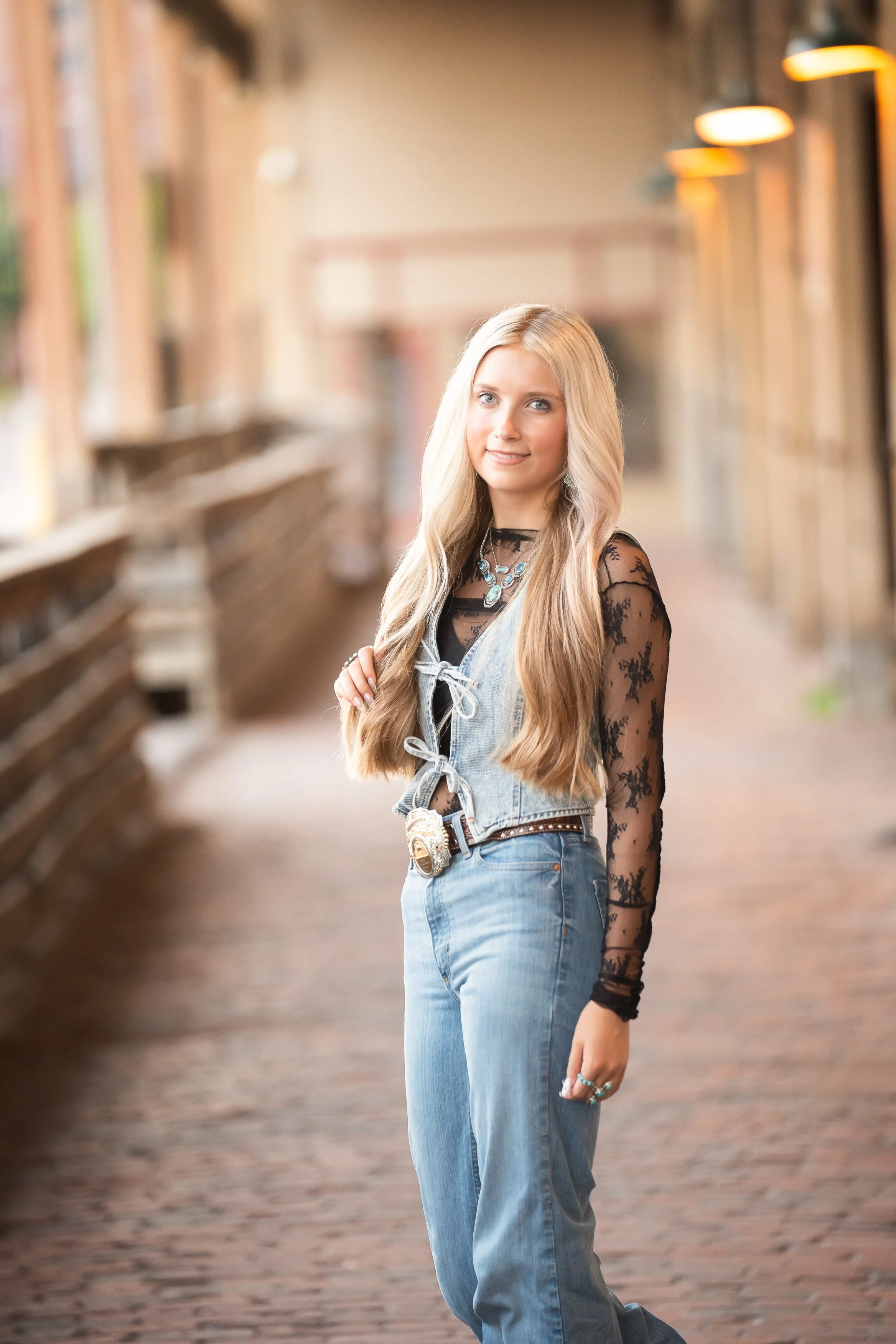Senior photography at Fort Worth Stockyard Station