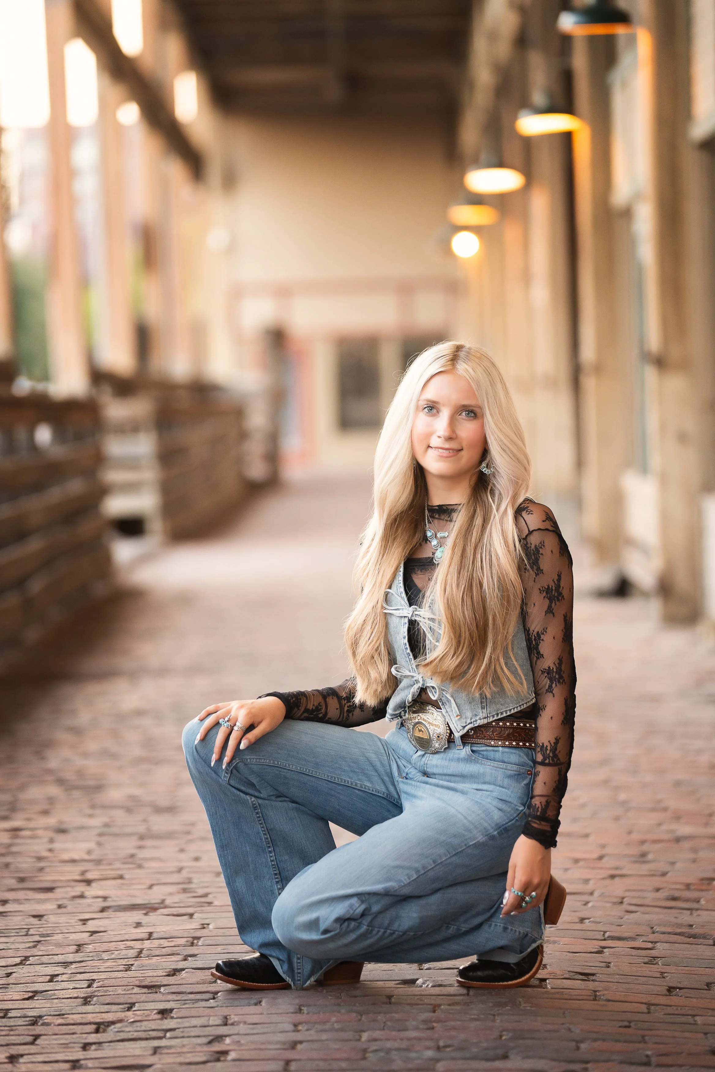 Western senior portraits at Stockyard station