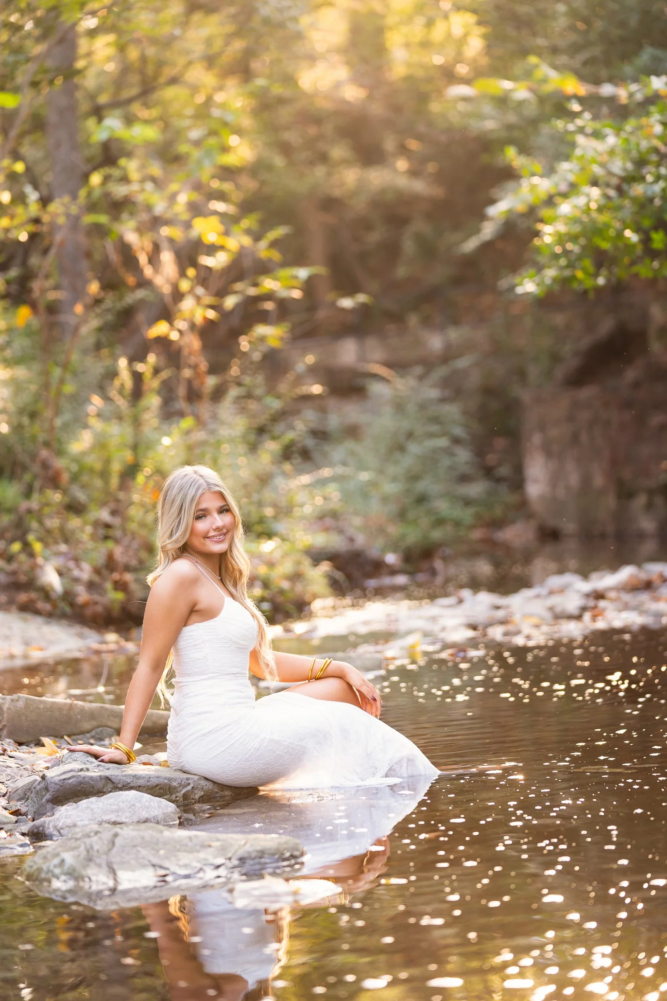 Dallas Senior Portraits Outdoors by creek
