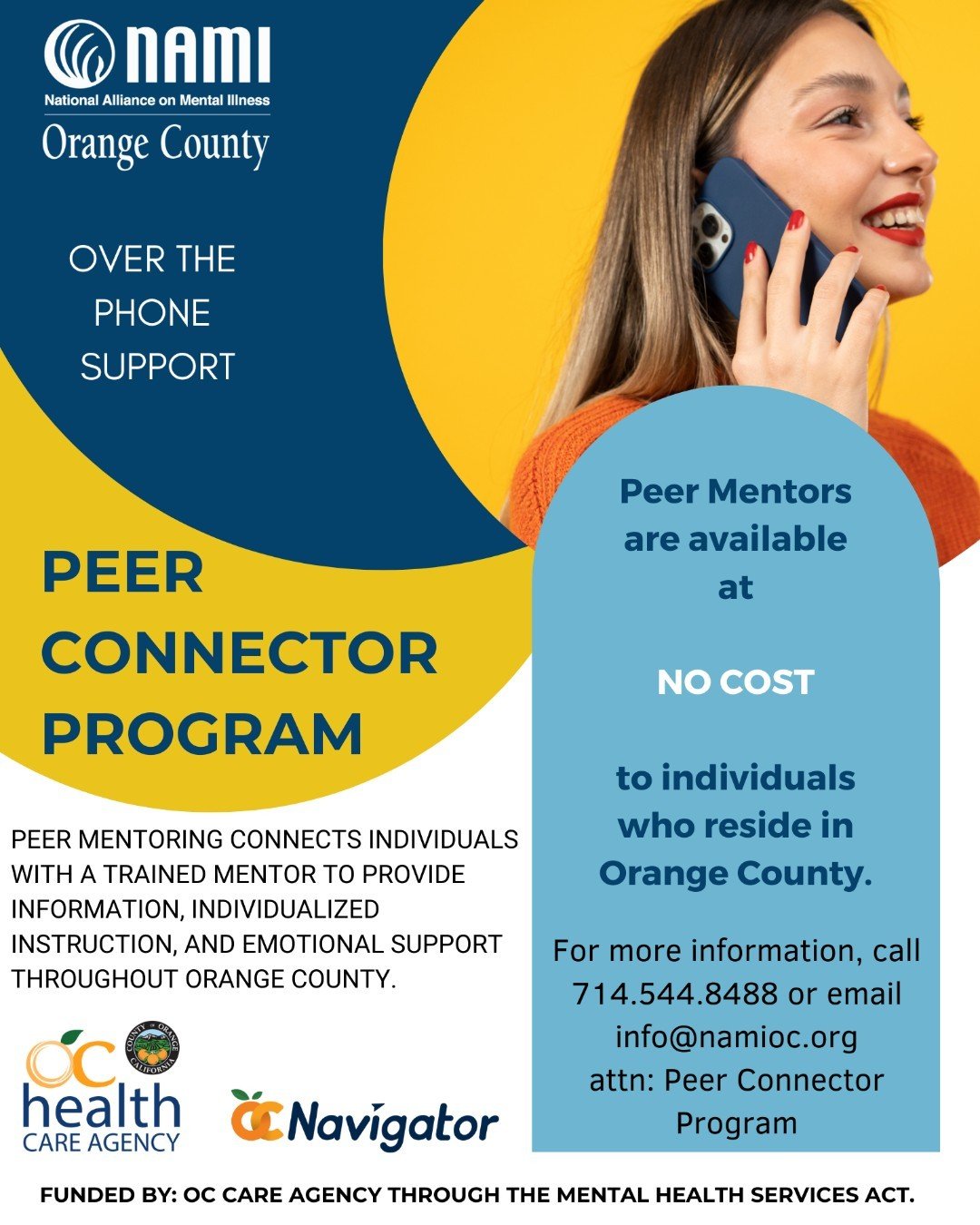 ¡Peer Mentoring ofrece orientación personalizada, recursos y apoyo emocional en todo el Condado de Orange sin costo alguno!

Conéctese hoy:
📞 714.544.8488
📧 info@namioc.org

#PeerConnector #PeerConnectorProgram #PeerMentoring #PeerSupport #NAMI #Namiorangec