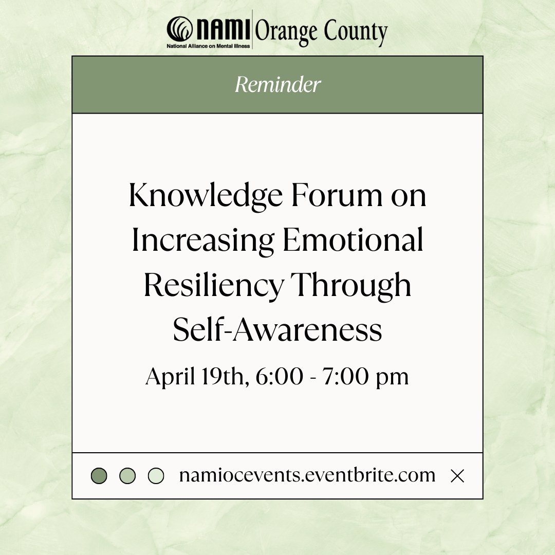 Don't forget! Join us at an upcoming Knowledge Forum on April 19th on how to Increase EmotionalResiliency Through Self-Awareness. Special guest Shelley Armenta will lead this discussion on cognitive restructuring, the power of the pause, changing you