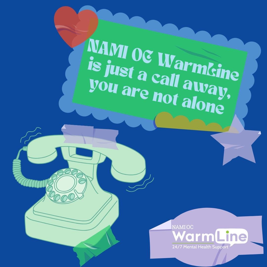 NAMI OC WarmLine is available 24/7 through talk, text and chat to provide emotional support and resources in multiple languages, such as English, Spanish, Farsi, and Vietnamese! Whether it&rsquo;s mental health concerns, concerns for a loved one, or 