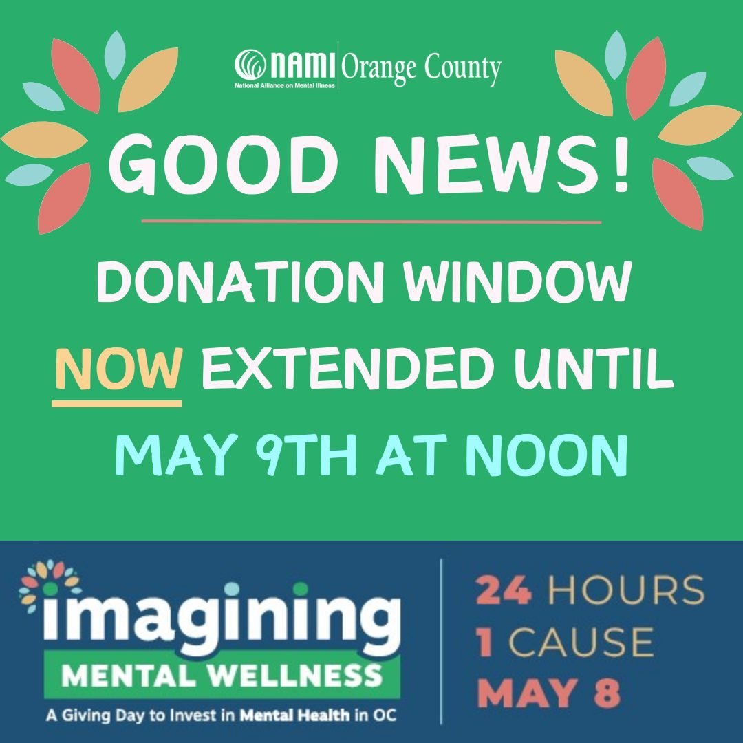 📢ATENCIÓN📢 Tenemos una noticia emocionante: ¡La ventana de donación se ha EXTENDIDO hasta el 9 de mayo al mediodía! ¡Esto nos da la oportunidad de alcanzar nuestra meta y más allá! 

Otro gran agradecimiento a todos los que ayudaron a Invertir en Salud Mental con nosotros. Al donar tu