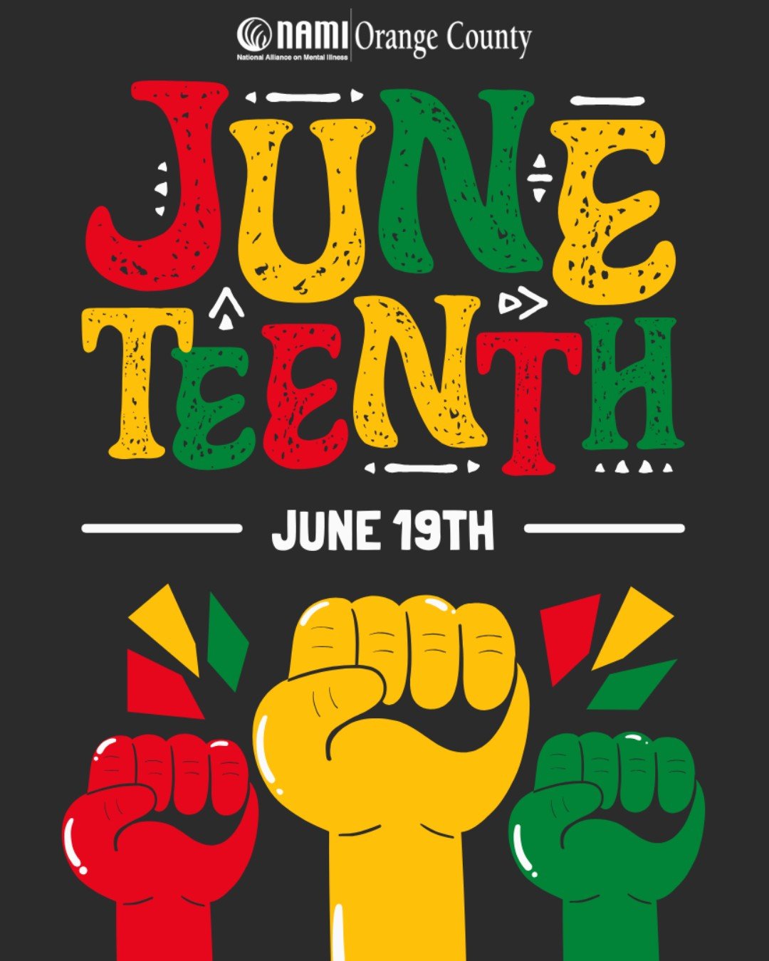 ¡Feliz Día de Junio! Hoy celebramos la libertad, reconocemos las luchas del pasado y seguimos luchando por la justicia y la igualdad, para la salud mental y más allá. Nos comprometemos a construir un futuro basado en la curación, el acceso y la liberación.