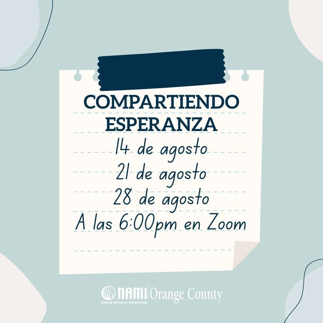 ¡Únete a nuestra segunda serie sobre Compartir Esperanza! Bạn có thể đăng ký bằng cách sử dụng Namiocevents.eventbrite.com hoặc llamando al 714-227-2209. #familia #saludmental #nocosto #apoyo #programa #clasesdesaludmental #familia #ni&ntil