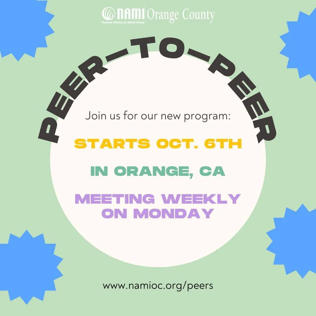 ¡No olvides inscribirte! ¡Nuestro próximo programa Peer-to-Peer comienza el 6 de octubre! Puede ser difícil saber a dónde acudir después de haber sido diagnosticado con una condición de salud mental. Únete a nosotros para conectar con otras personas que están pasando por situaciones similares y aprender sobre 