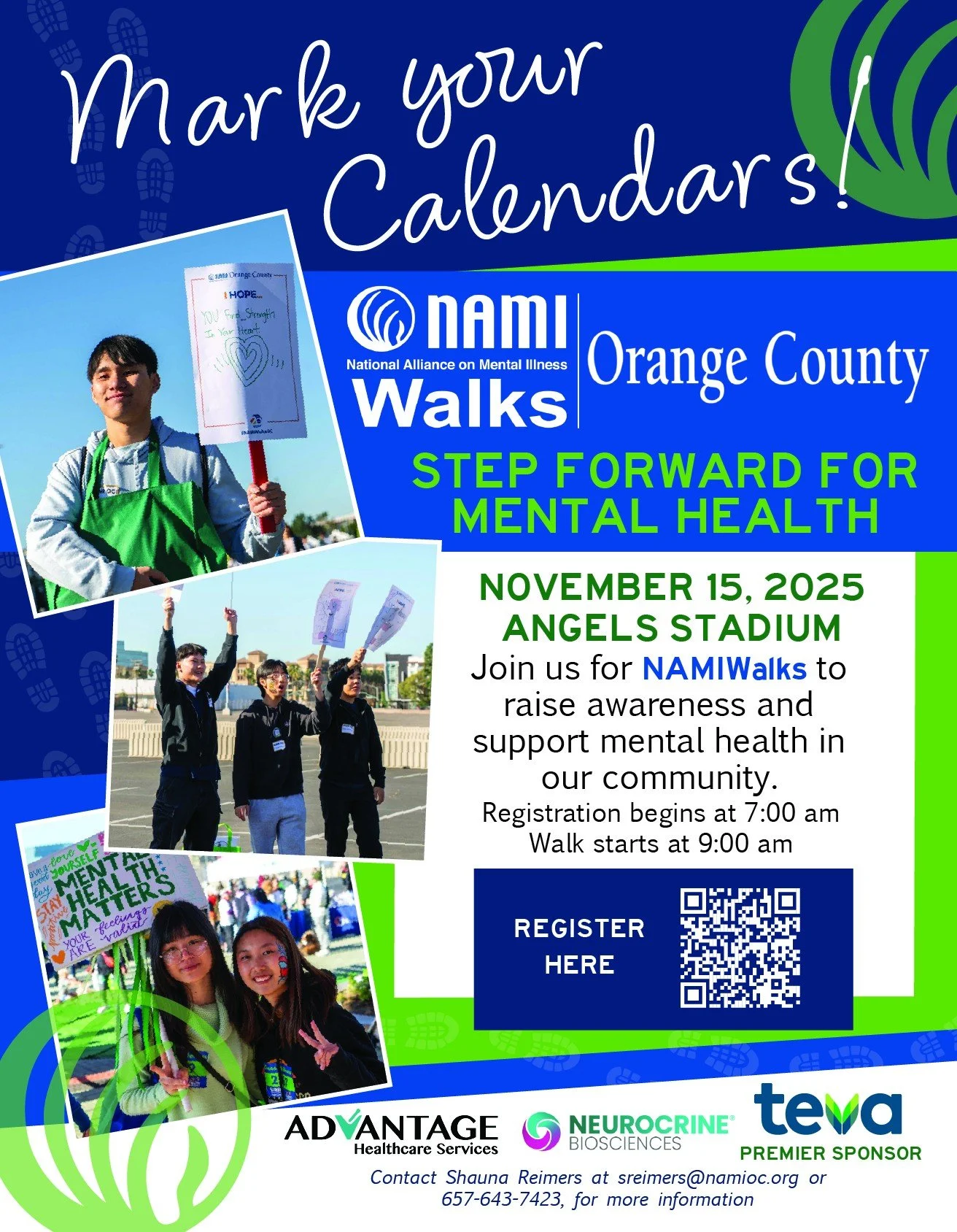 La salud mental nos afecta a todos. Cuando caminamos juntos, lo hacemos saber 💪 Únete a nosotros en el Angel Stadium el 15 de noviembre y ayúdanos a dar un paso adelante por la salud mental en la #NAMIWalks del Condado de Orange de este año. ¡Vamos a mostrarnos fuertes!

Donaciones e inscripciones