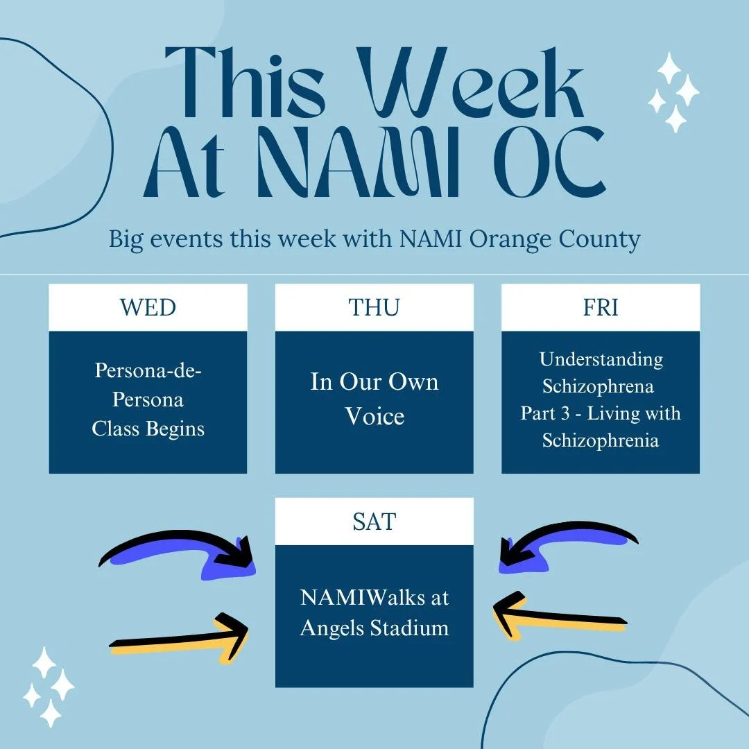Đây là một tuần LỚN tại NAMI Orange County! 🌟 Chúng tôi có các lớp học, bài thuyết trình, và tất nhiên… NAMIWalks OC! 💙👟 ✨ Hãy cùng chúng tôi lan tỏa hy vọng, học tập và nâng cao nhận thức về sức khỏe tâm thần trong suốt tuần này! 💚 Các lớp học và bài thuyết trình sẽ hỗ trợ