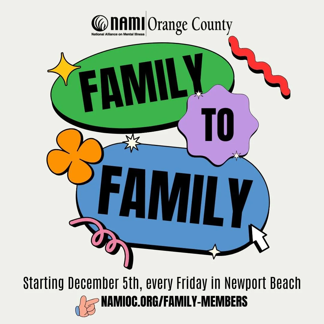 Don't forget we have a new Family-to-Family program starting Friday, Dec. 5th! Join us to engage in meaningful conversations on supporting loved ones with mental illness. Connect with others going through the similar experiences and gain a sense of c