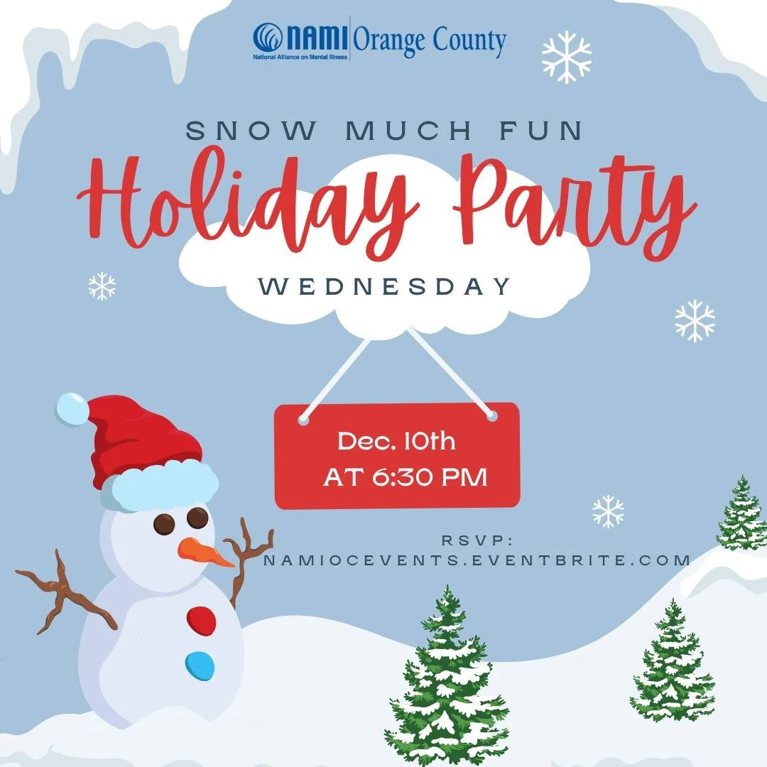 ❄️ Snow Much Fun! ❄️
Join us this Wednesday, Dec. 10th for our holiday party! Enjoy sweet treats, games, music, and more. Plus&mdash;grab a printed photo of your NAMIWalks team to take home!
✨ RSVP today and come celebrate with us! ✨