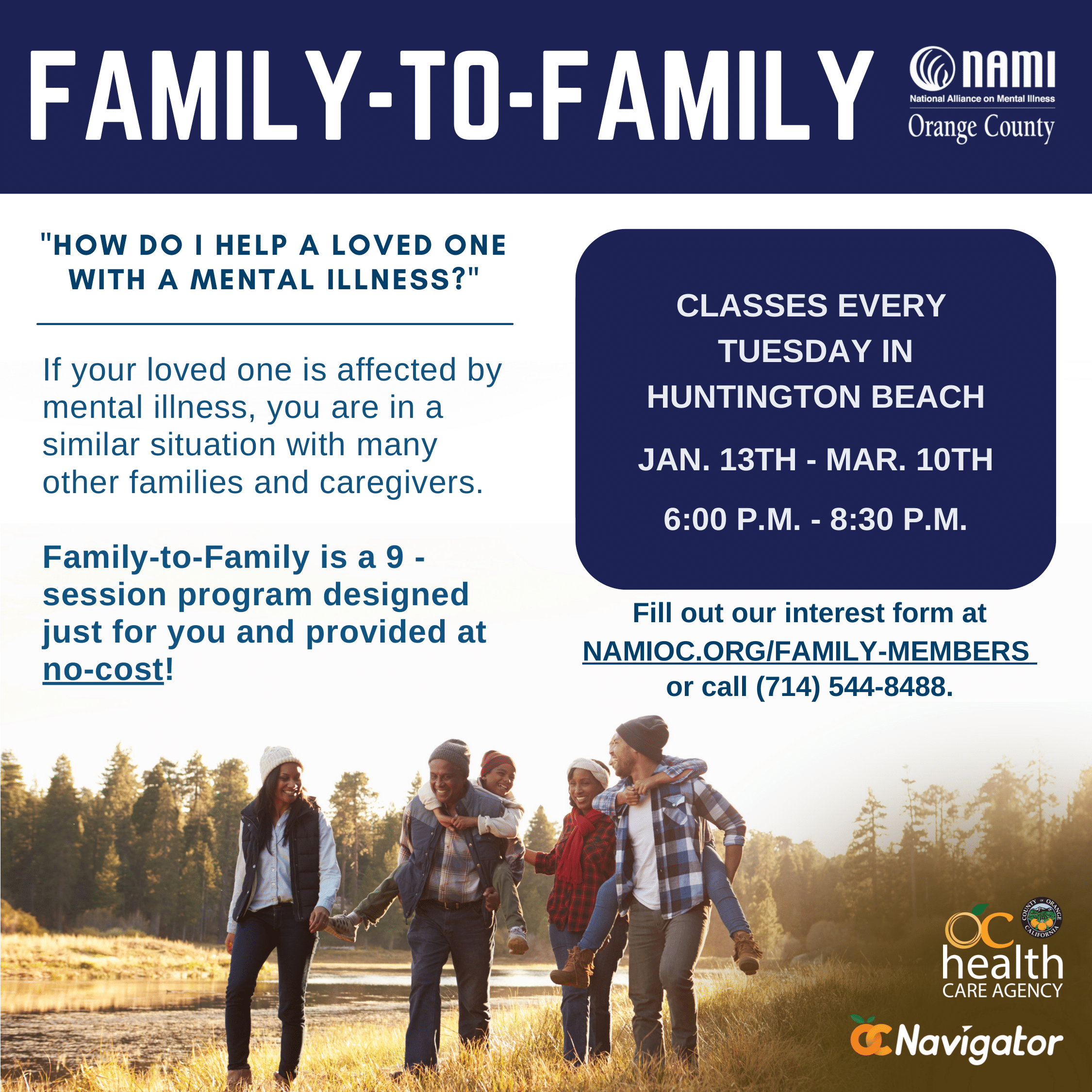 Family-To-Family Class Series: Tuesdays, Jan 13th to Mar 10th In Huntington Beach
