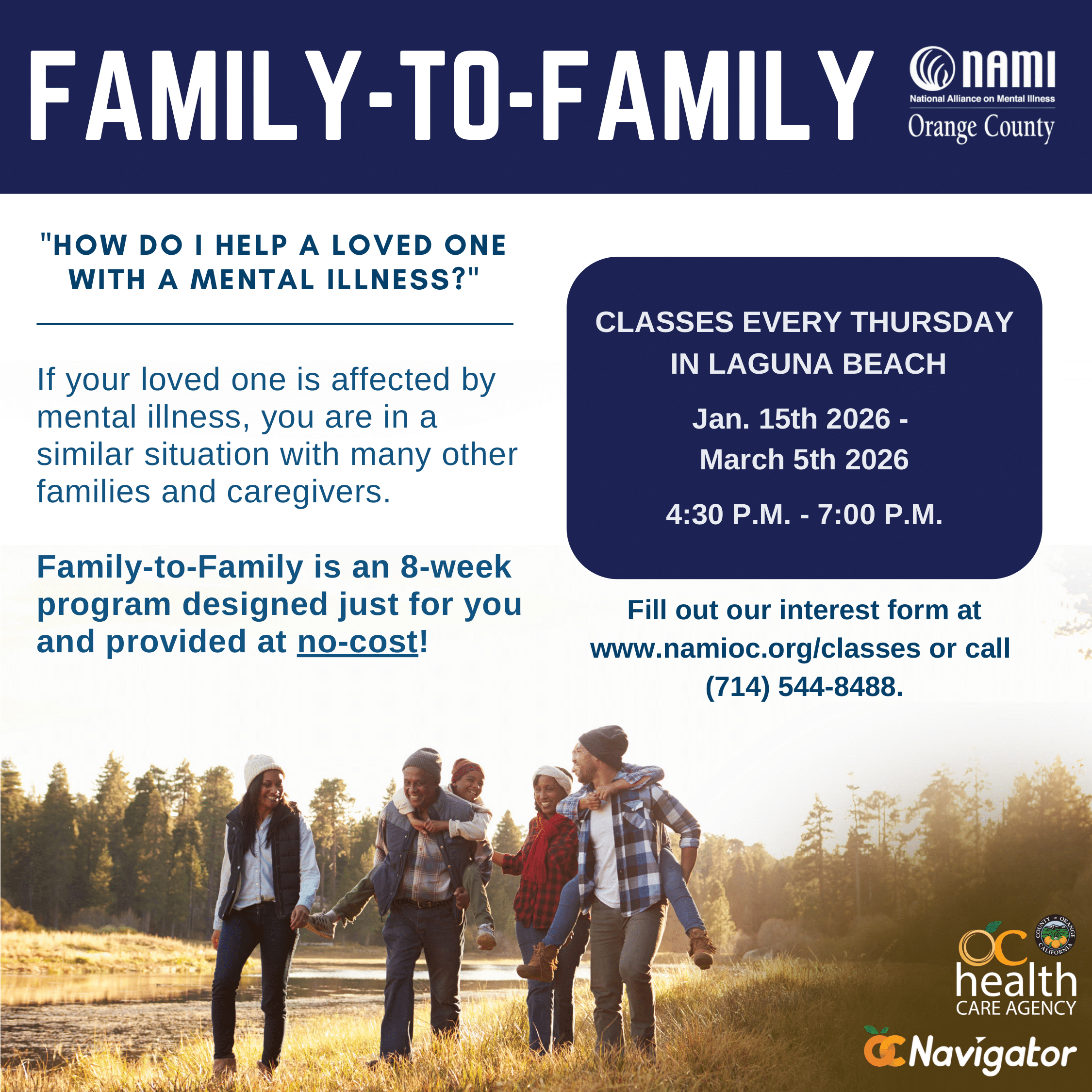 Family-To-Family Class Series: Thursdays, Jan 15th to Mar 5th In Laguna Beach