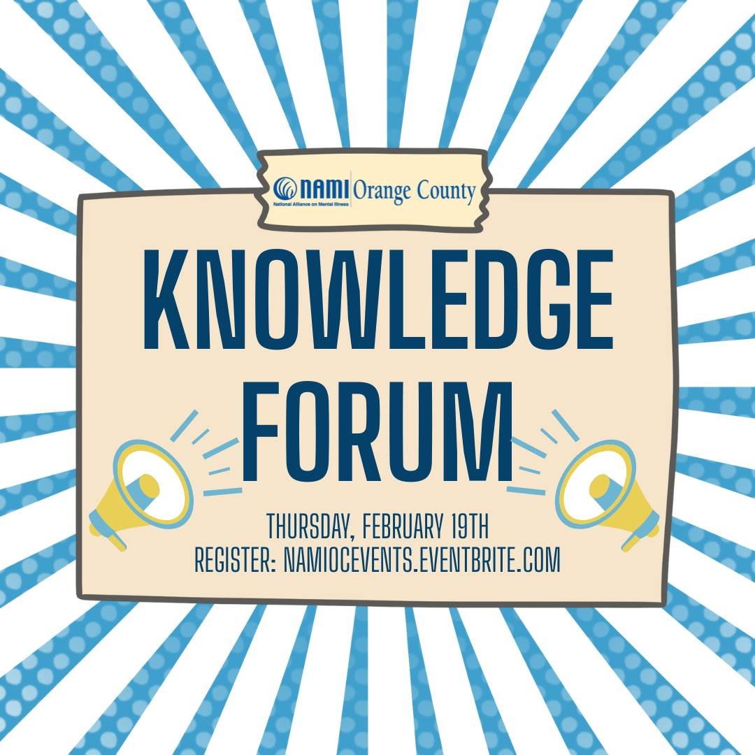 One week away! ⏳ Join us for Knowledge Forum: The Power of Lived Experience with Arna Vodenos, Clinical Director of the NAMI OC Warmline and Registered Psychological Associate.

✨ Discover how your lived experience can foster connection, healing, and